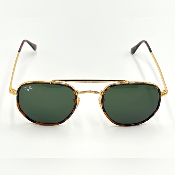 Ray-Ban Gold Marshal II Arista Frame Sunglasses Green G-15 Lenses RB3648M 52-145 - Picture 9 of 15